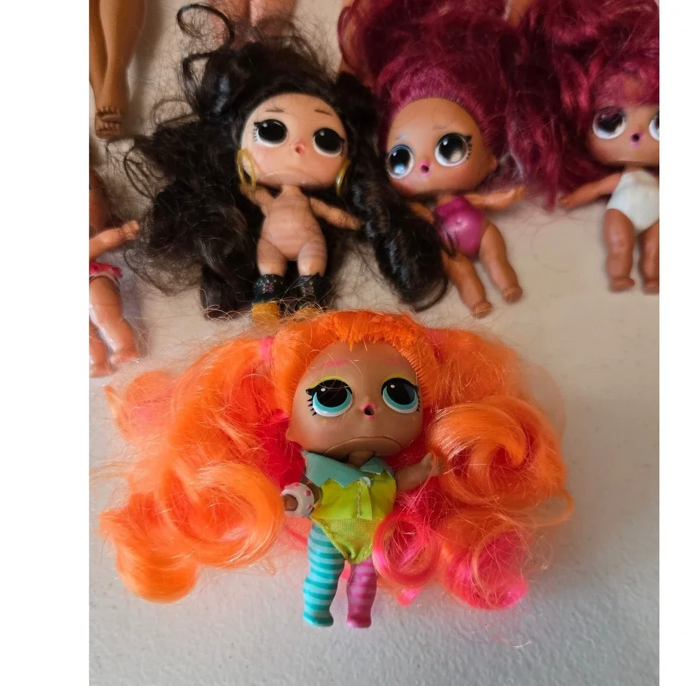 LOL Surprise OMG JK Tots Doll Lot 11pc MGA Mixed Fashion Dolls Pink Orange Hair
